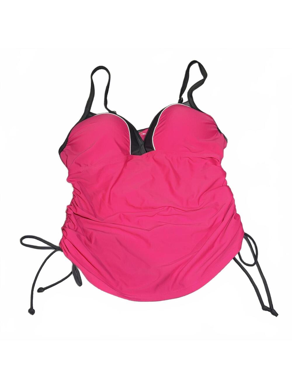 Free Country Interchangeables Hot Pink Black Bikini Swim Top Size XL Summer